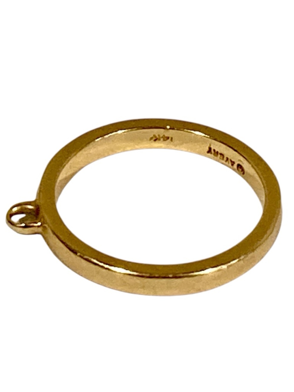 14K Yellow Gold James Avery Dangle Charm Ring Band Size 3